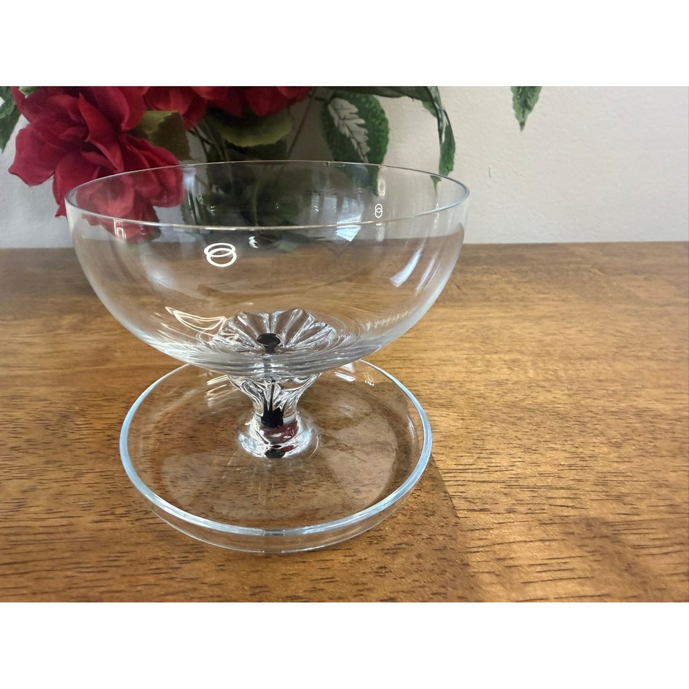 Vintage Belfour Exquisit Crystal Footed Dessert Compote Dish Black Barware Glass